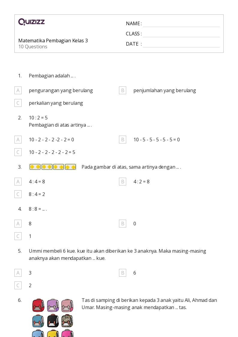 7 Soal Matematika Kelas 3 Tema 4 Subtema 1 Siap Cetak, Cek Sekarang