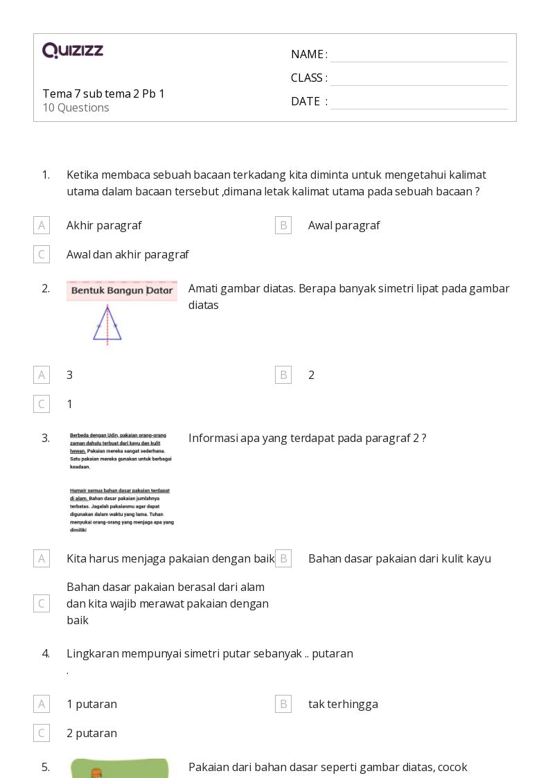Sebelum STS 2026, Kuasai 5 Soal Kelas 3 Tema 7 Subtema 2