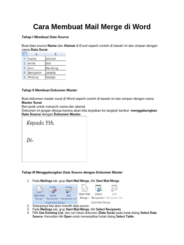 Panduan Mail Merge di Word 2023 PDF