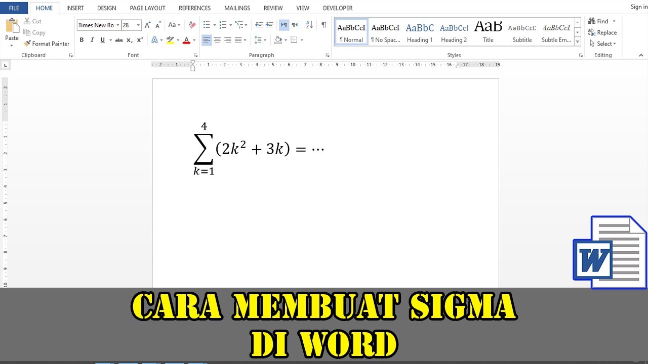 Cara Membuat Notasi Sigma di Word Tanpa Menghancurkan Format Panduan