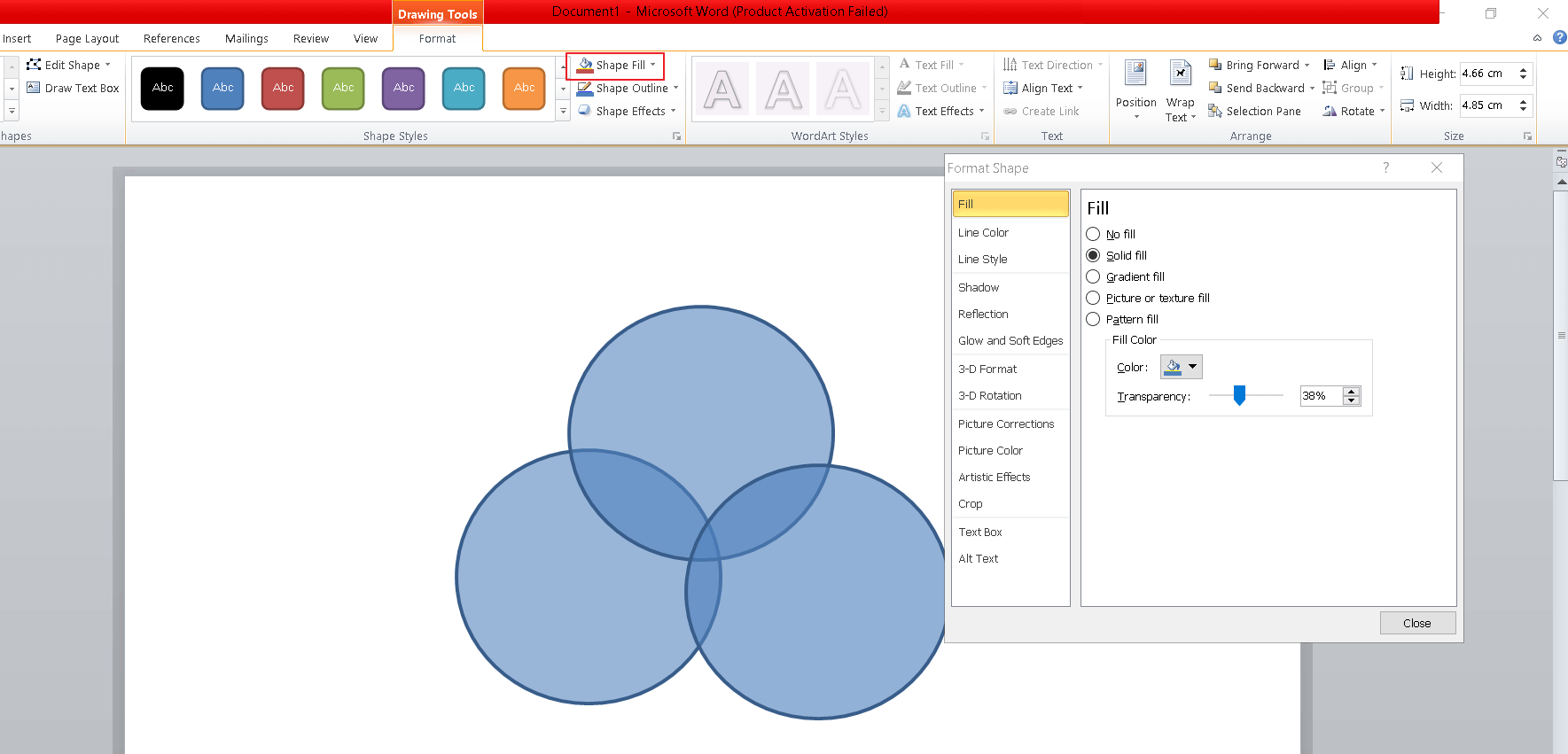 How To Color Venn Diagram In Word How To Color Venn Diagram In Word