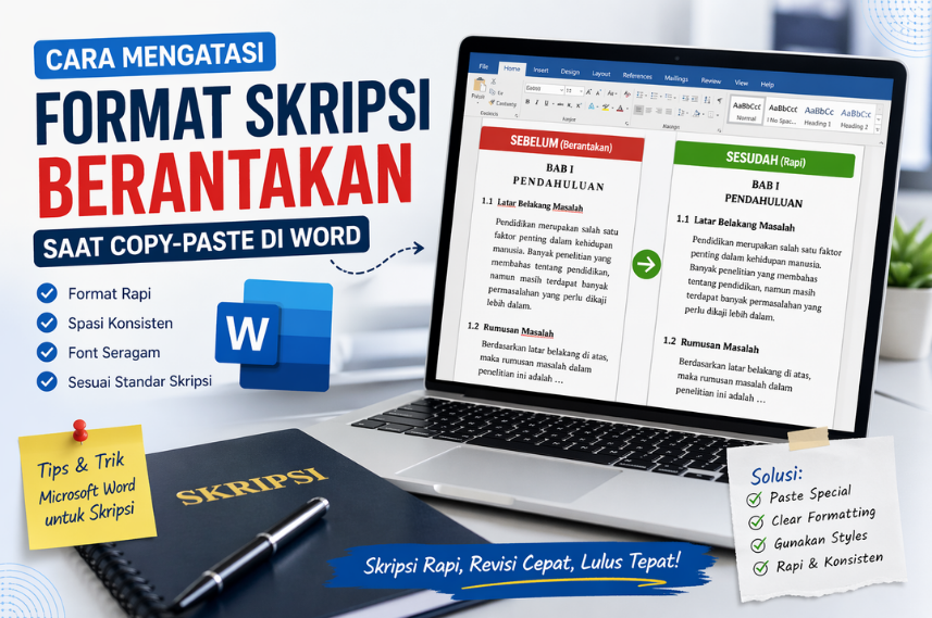 Cara Mengatasi Format Skripsi Berantakan Saat Copy-Paste Cara Mengatasi Format Skripsi Berantakan Saat Copy-Paste