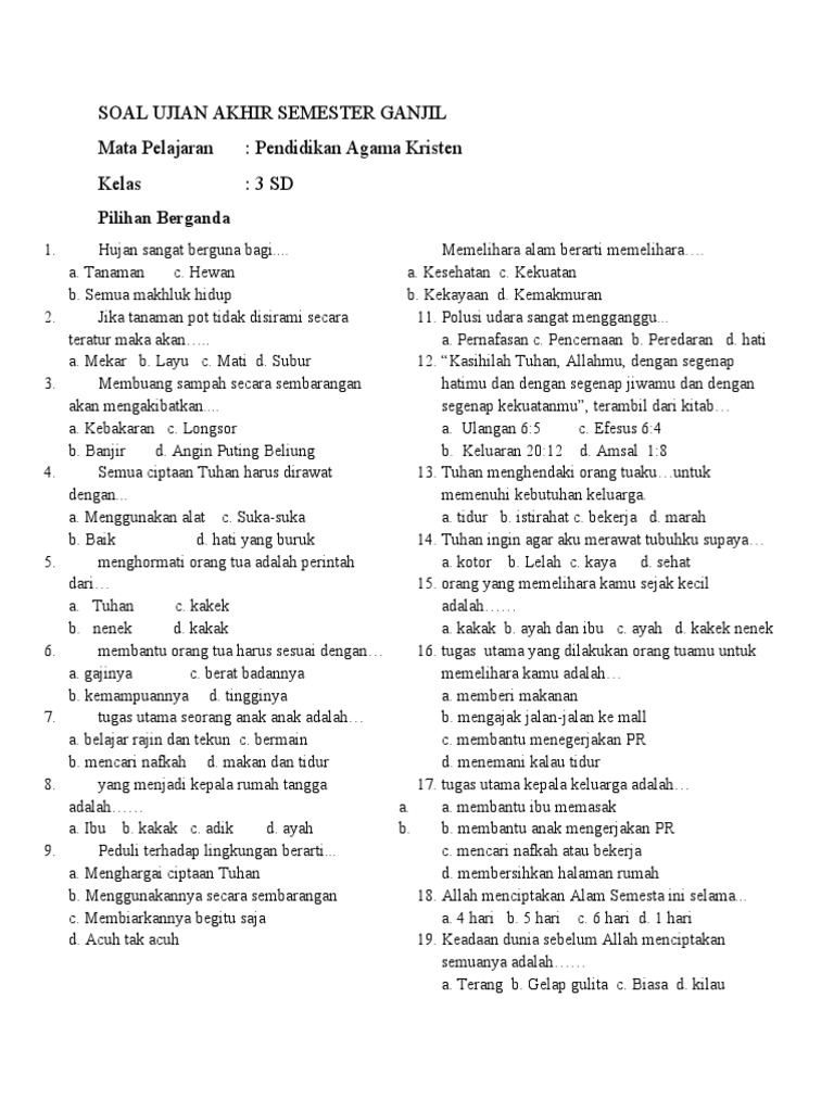 5 Contoh Soal Agama Kelas 3 SD Semester 1 yang Wajib Dikuasai Siswa Sebelum Ujian 2026