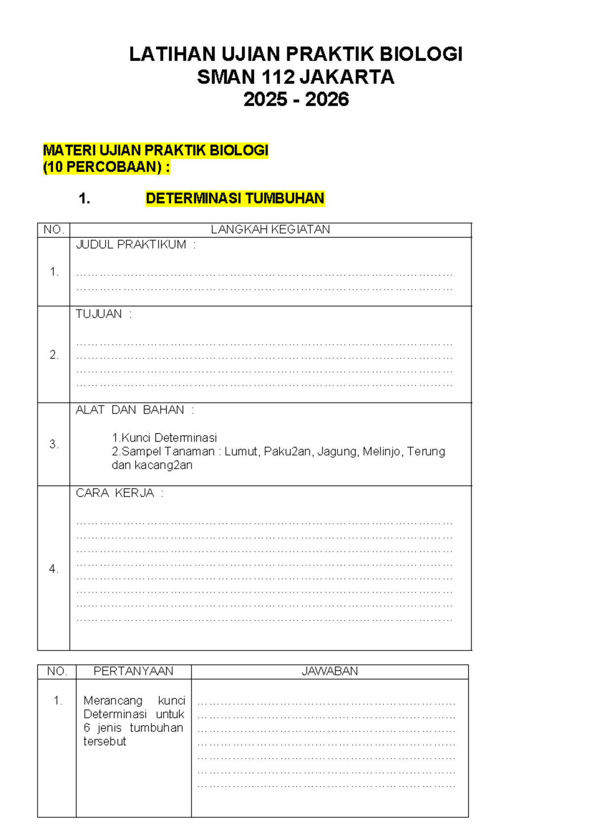 Latihan Ujian Praktik Biologi SMAN 112 Jakarta 2025-2026 - Studocu Latihan Ujian Praktik Biologi SMAN 112 Jakarta 2025-2026 - Studocu