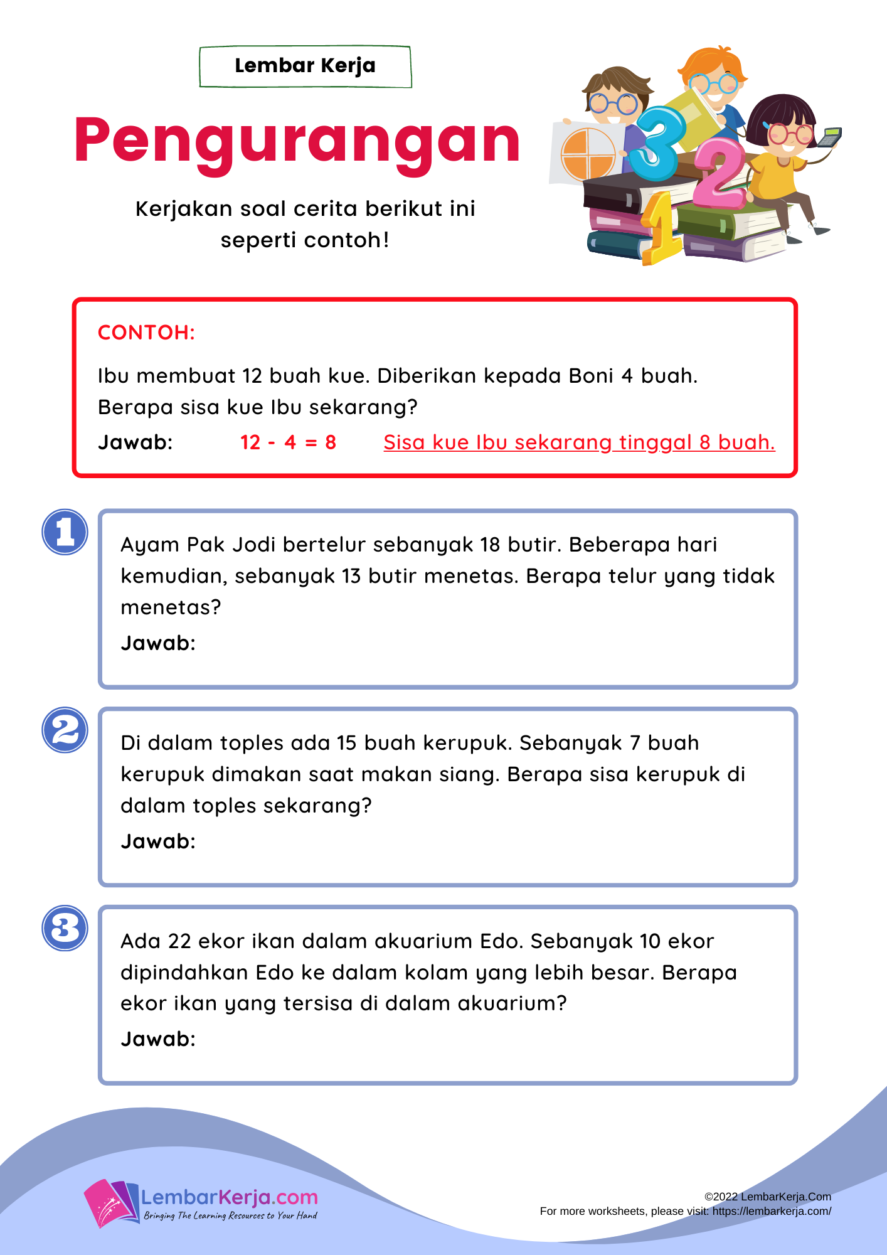 5 Soal Cerita Pengurangan Kelas 1 SD yang Sering Salah Dikerjakan, Ternyata Ini Triknya
