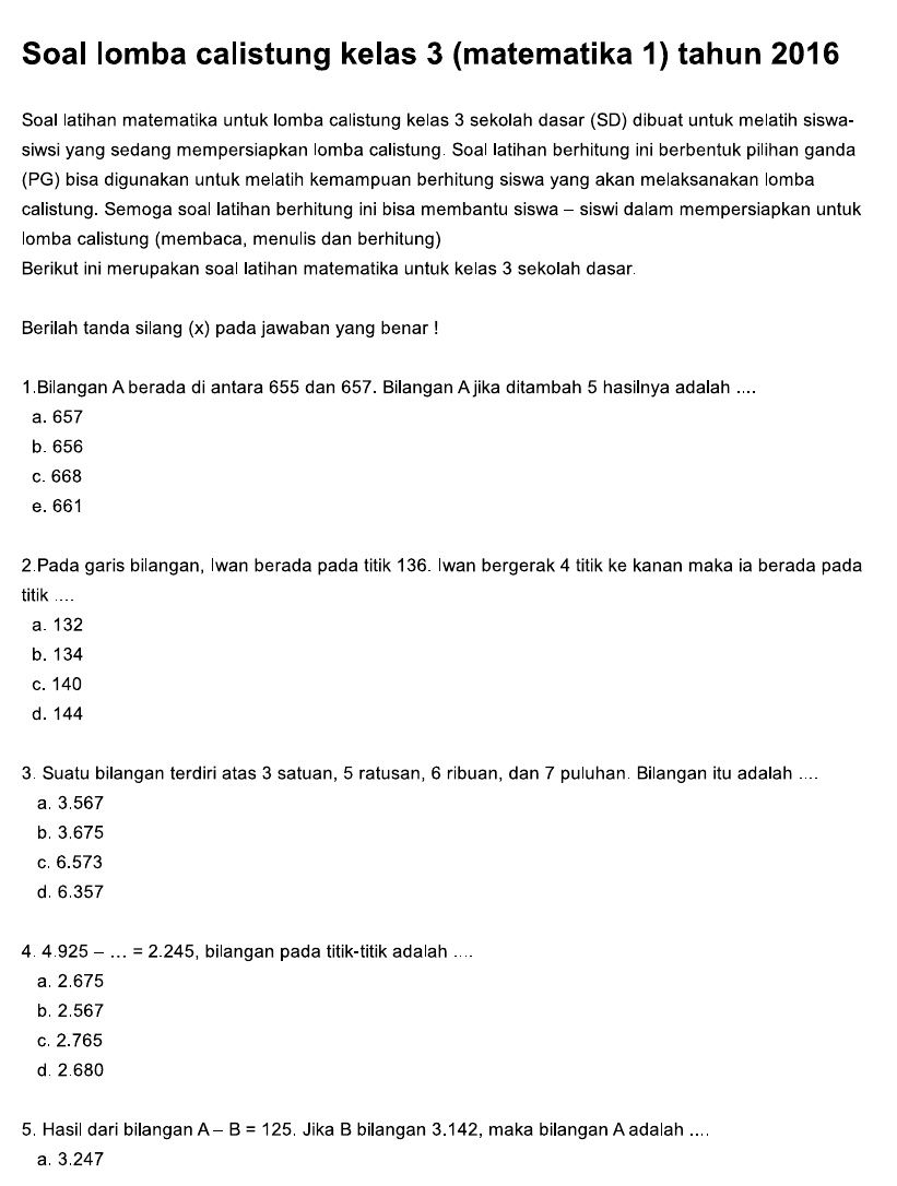 Jangan Sampai Ketinggalan! Inilah Rahasia Donwlod Gratis Soal Calistung Kelas 3 SD Surabaya yang Terbukti Efektif