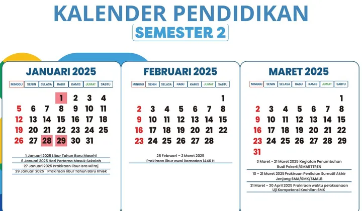 Download Kalender Pendidikan 2026 Semester 2 Sekolah SD SMP SMA Download Kalender Pendidikan 2026 Semester 2 Sekolah SD SMP SMA
