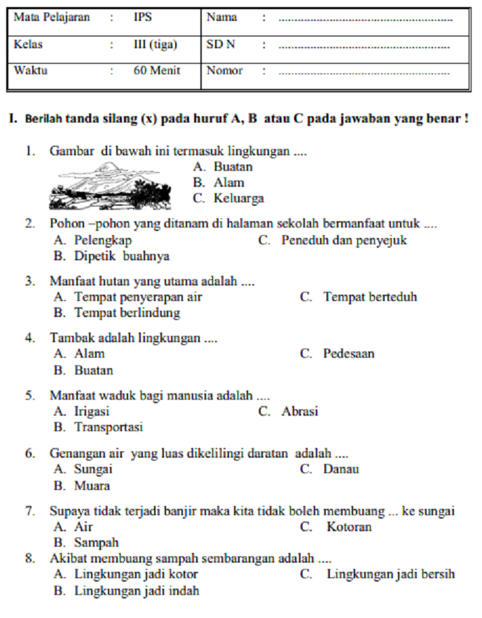 40 Jawaban Soal IPS Kelas 3 SD Semester 1 Terbaru, Bocoran Ujian yang Wajib Diketahui Siswa