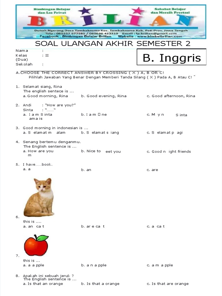 5 Fakta Penting Soal Bahasa Inggris Kelas 2 SD Semester 1 PDF yang Wajib Diketahui Orang Tua Sebelum Terlambat