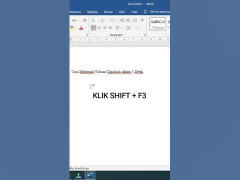 Cara Membuat Tulisan Capslock dalam 1 detik di Microsoft Word shorts Cara Membuat Tulisan Capslock dalam 1 detik di Microsoft Word shorts