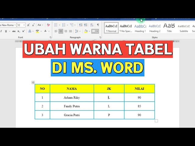 7 Cara Mewarnai Garis Tabel di Word dengan Cepat dan Rapi yang Jarang Diketahui