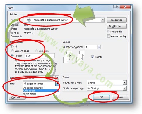 Cara Mencetak Halaman Genap Ganjil Saja di Ms Word Cara Mencetak Halaman Genap Ganjil Saja di Ms Word