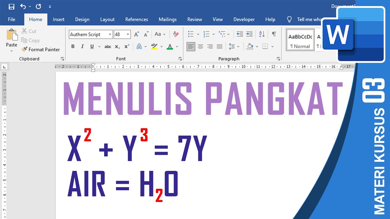 Cara menulis pangkat di word WORD 3 - YouTube Cara menulis pangkat di word WORD 3 - YouTube
