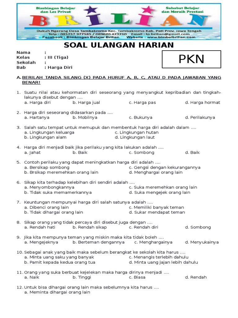 Akhirnya! 20 Soal PKN Kelas 3 Tema 7 Siap Cetak, Wajib Dicoba Siswa 2026