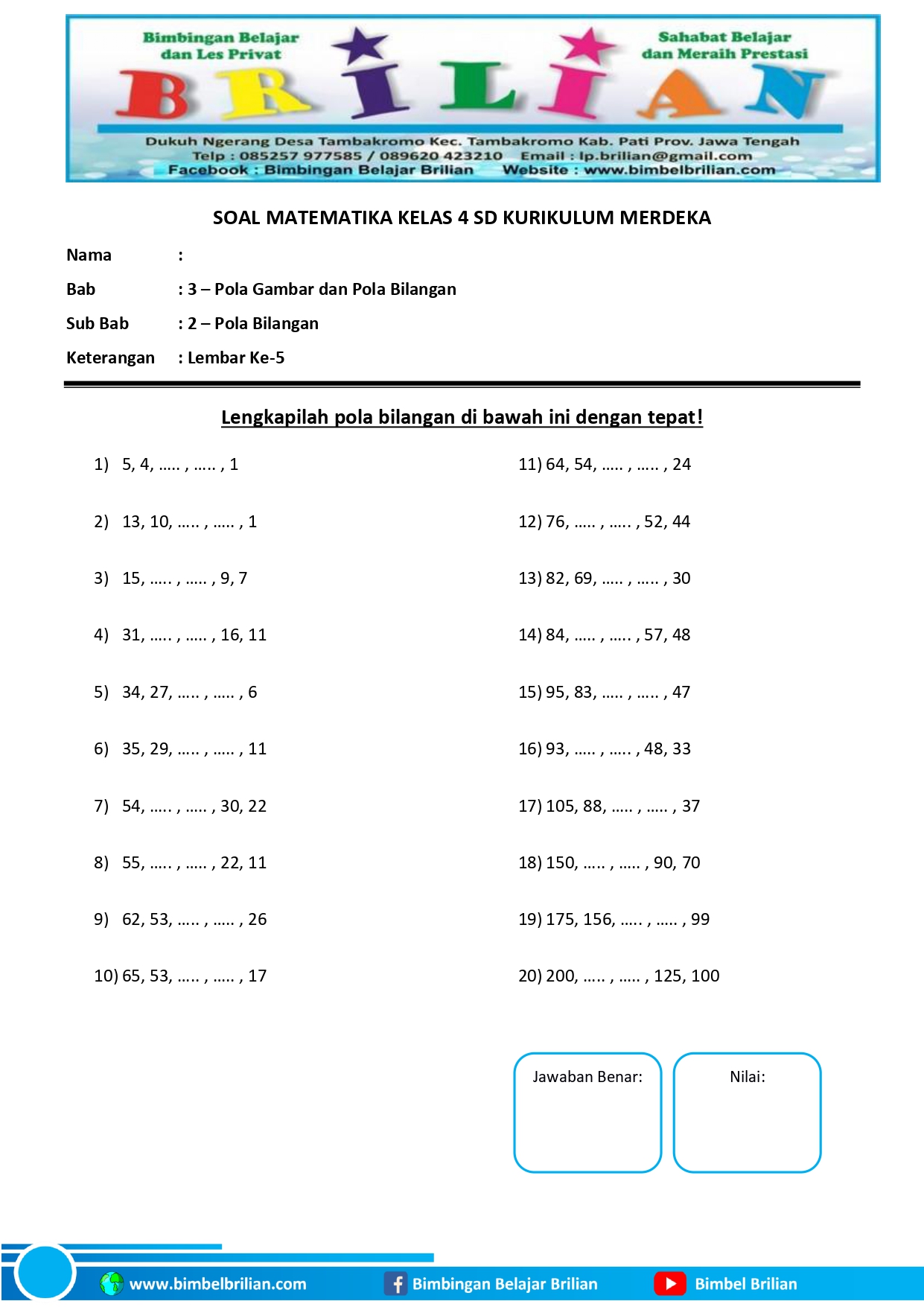 soal kelas 4
