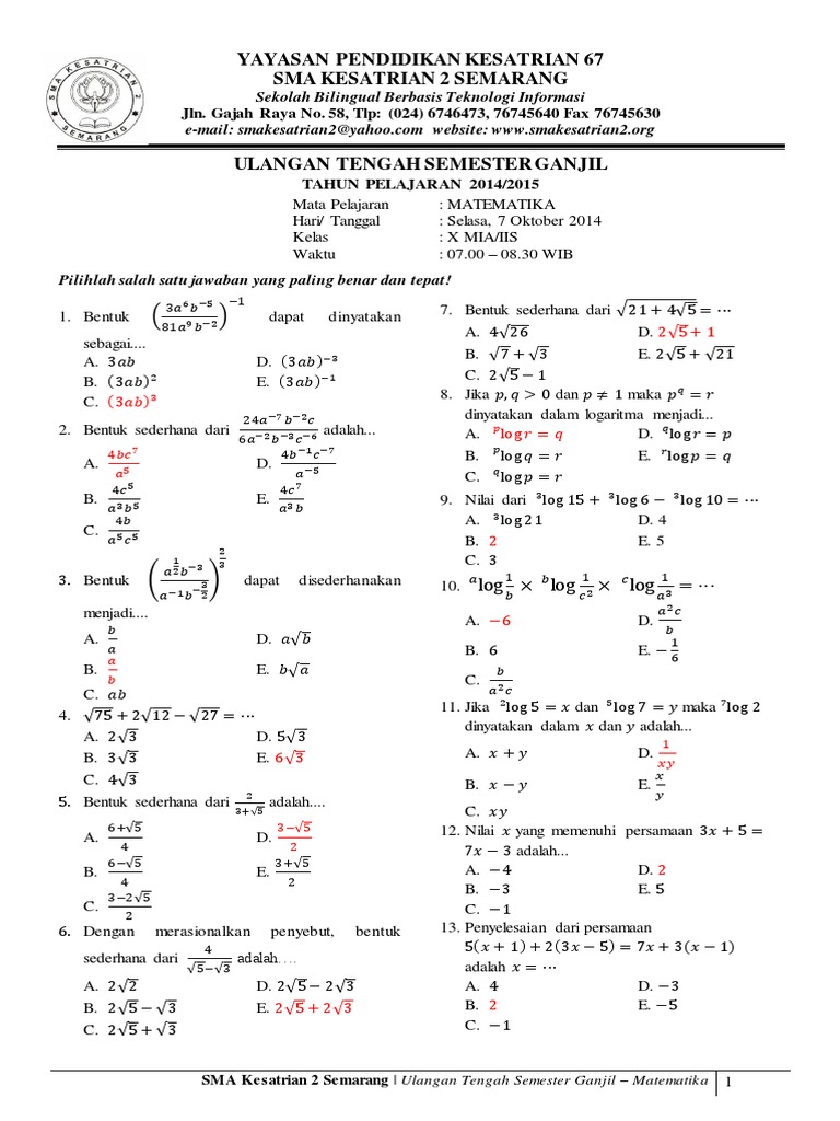Akhirnya Mudah Contoh Soal Matematika Kelas 10 Semester 2 Beserta Jawabannya Luas Lingkaran
