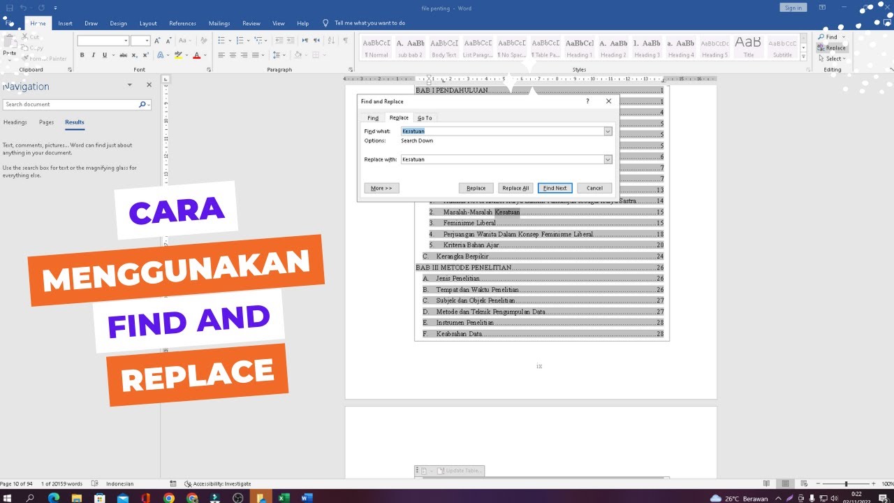 Akhirnya Tahu Cara Menghilangkan Find and Replace di Word yang Benar, 3 Langkah Mudah Tanpa Ribet