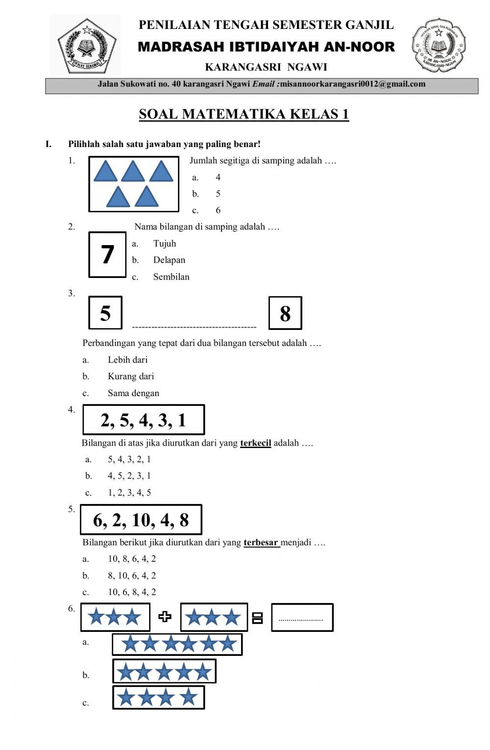 Akhirnya Tersedia 30 Soal Matematika Kelas 1 Semester 2 PDF untuk Latihan Ujian Anak di Rumah