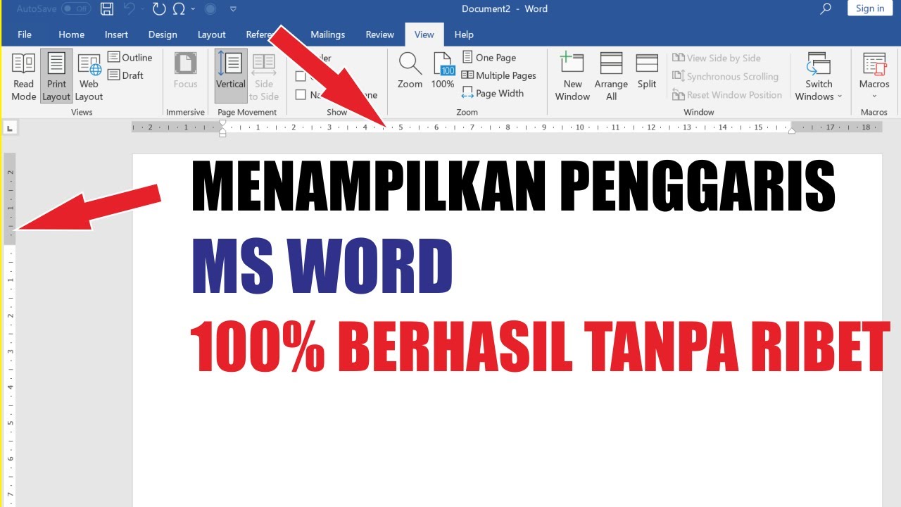 Cara Menampilkan Penggaris di Word 2010 2013 2016 2019 2021 Semua