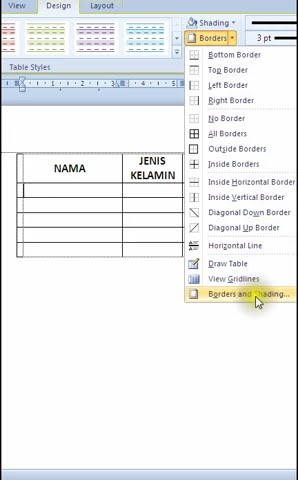 Cara Menebalkan Garis Tabel di Ms Word Mengatur Ketebalan Garis Tabel Cara Menebalkan Garis Tabel di Ms Word Mengatur Ketebalan Garis Tabel