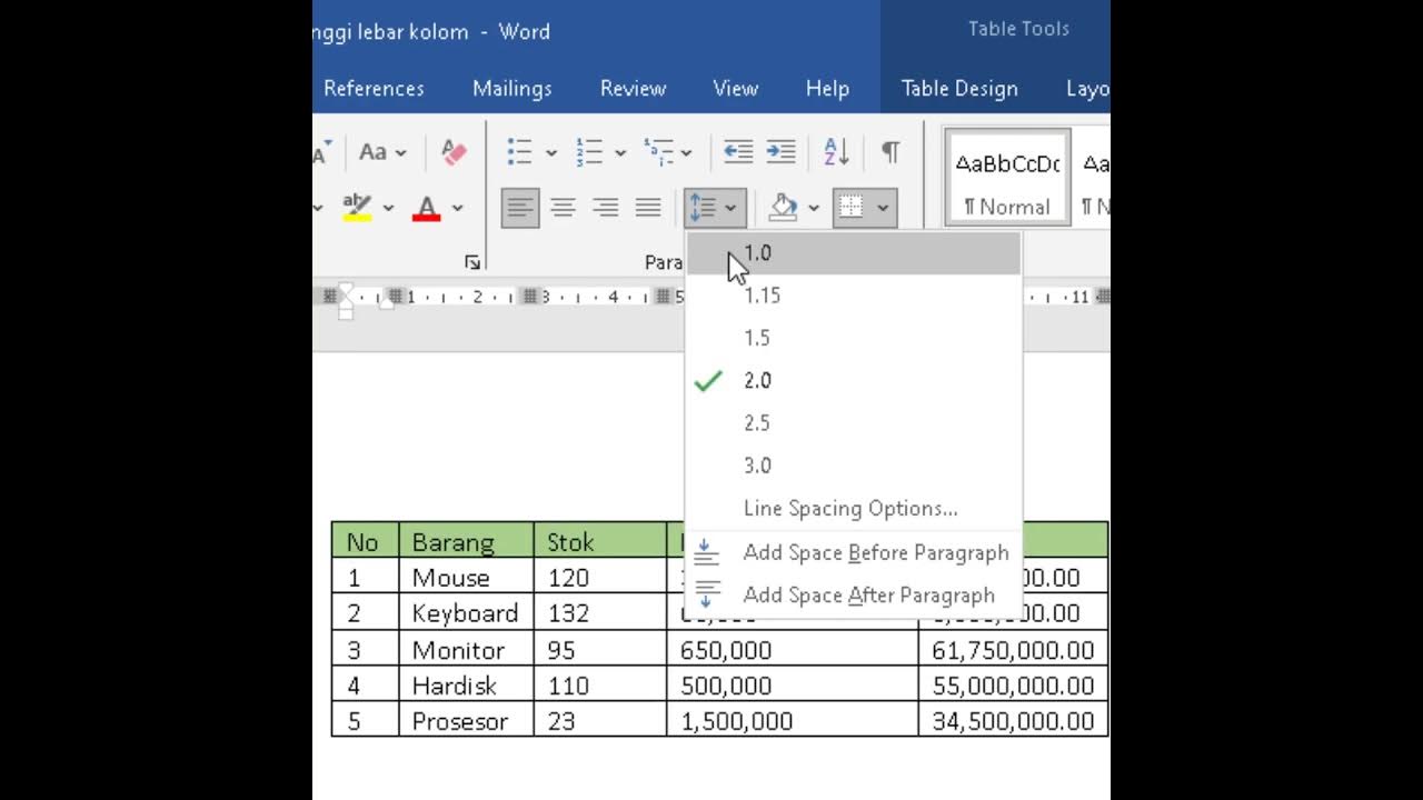 456 Cara menengahkan tulisan di tabel microsoft word - YouTube