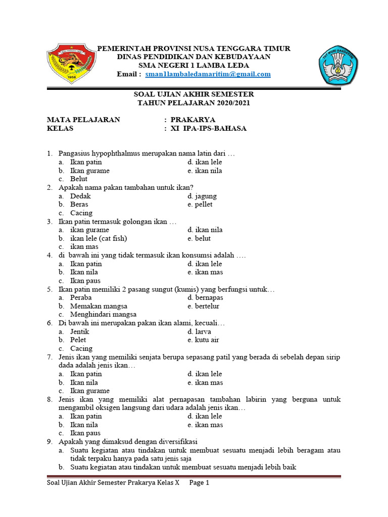 Nilai Tinggi! Contoh Soal Prakarya Semester 2 Kelas XI Bab Budidaya yang Jarang Diketahui