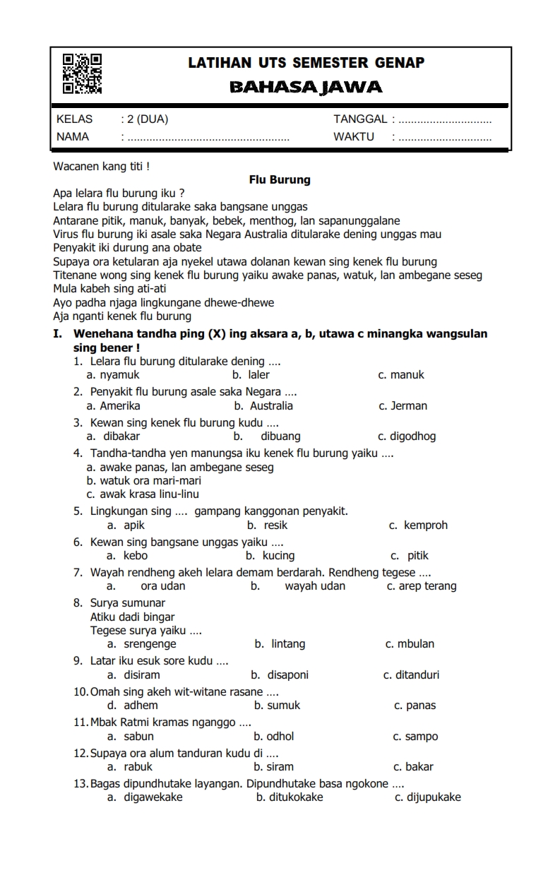 Menguasai Bahasa Jawa Kelas X Semester 2 Panduan Mengunduh Soal Latihan Terlengkap Menguasai Bahasa Jawa Kelas X Semester 2 Panduan Mengunduh Soal Latihan Terlengkap
