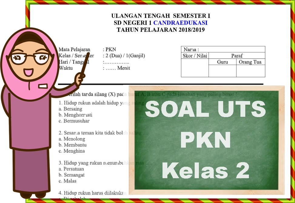 Soal UTS Kelas 2 Semester 1 PKN Dan Kunci Jawaban