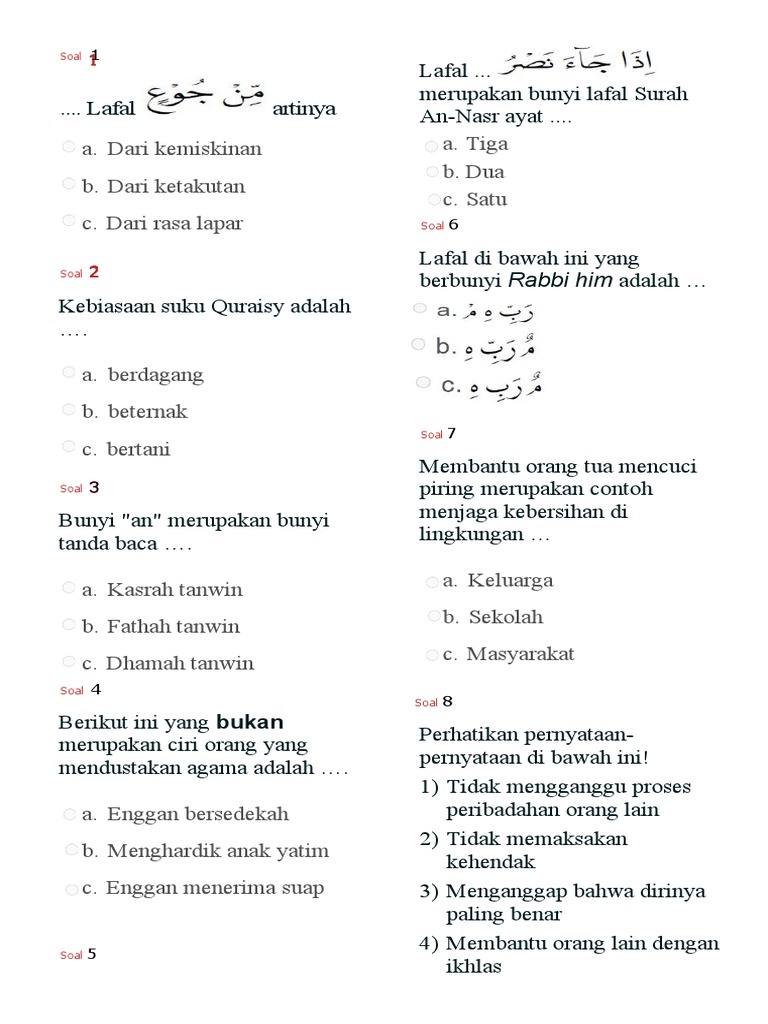 Membangun Fondasi Keislaman Panduan Lengkap Soal Al-Qur an Hadits
