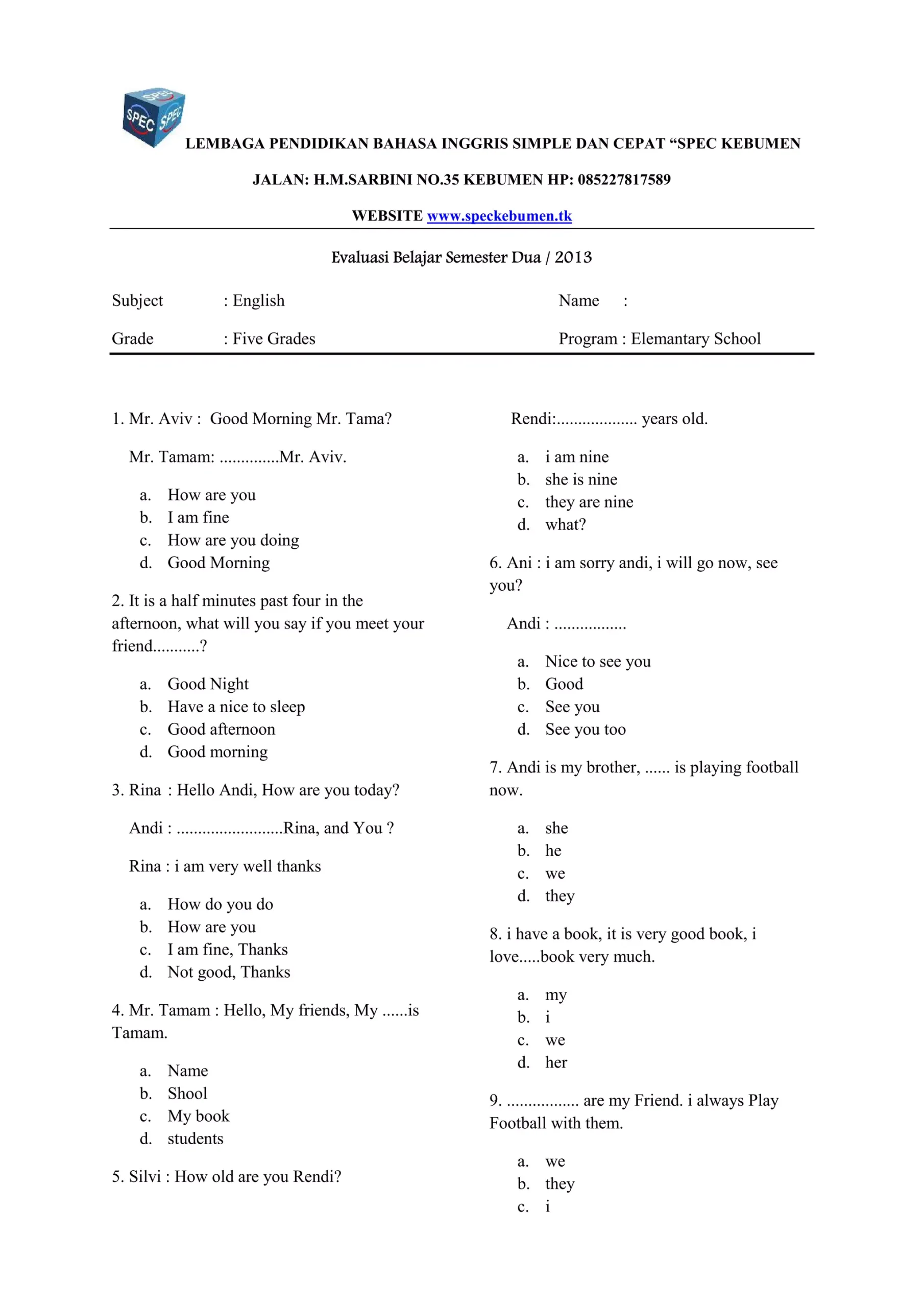 Ternyata Ini 7 Sumber Soal Bahasa Inggris Kelas 5 Semester 2 PDF Paling Lengkap untuk Latihan Anak di 2026