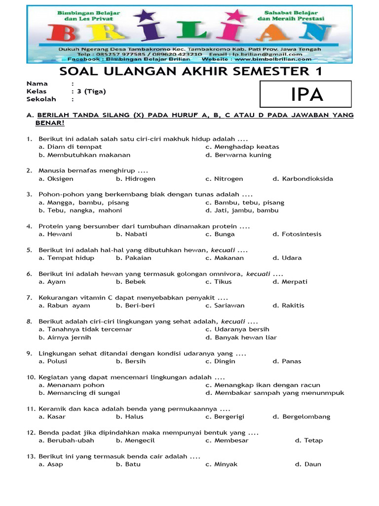 Ternyata Ini Dia Contoh Soal Praktik IPA Kelas 3 SD Semester 2 yang Sering Muncul di Ujian, Wajib Tahu Sebelum Terlambat