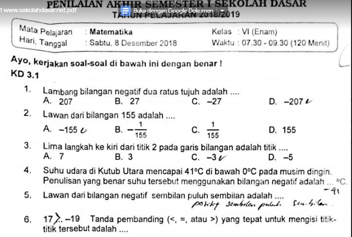 Soal Uas Matematika Kelas 4 Sd Semester 1 Kurikulum 2013 Pdf Soal Uas Matematika Kelas 4 Sd Semester 1 Kurikulum 2013 Pdf