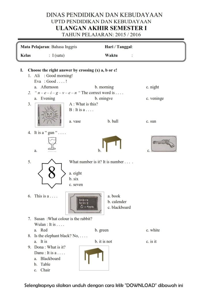 Ternyata Ini Rahasia Soal UTS Kelas 3 SD Semester 1 dan Kunci Jawaban yang Sering Bikin Orang Tua Salah Paham