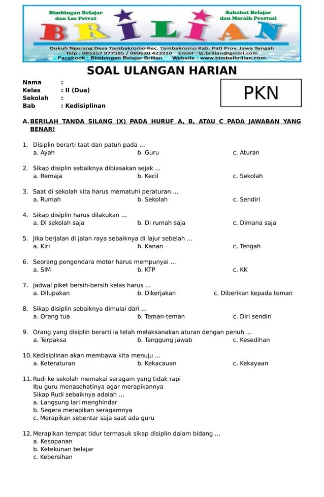 Wajib Cetak! 15 Soal Essay PKN Kelas 2 SD Semester 1 Terbaru 2026, Dijamin Nilai Sempurna