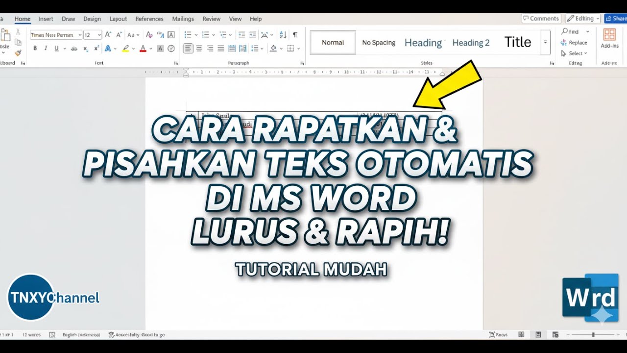 cara memisahkan tulisan yang menyatu di word