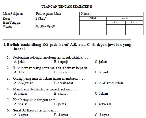 31 Soal Ujian Anak Sd Kelas 1 Semester 2 Terbaik Simpel Dan Elegan 31 Soal Ujian Anak Sd Kelas 1 Semester 2 Terbaik Simpel Dan Elegan