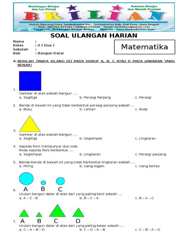 Terbukti Efektif! 7 Contoh Soal Matematika Bangun Datar Kelas 2 SD Bikin Anak Paham Cepat