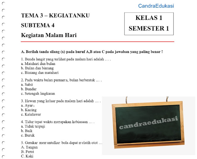 Rahasia Lulus Nilai Sempurna Pakai Soal Tematik Kelas 1 Tema 4 Subtema 3 Revisi 2017
