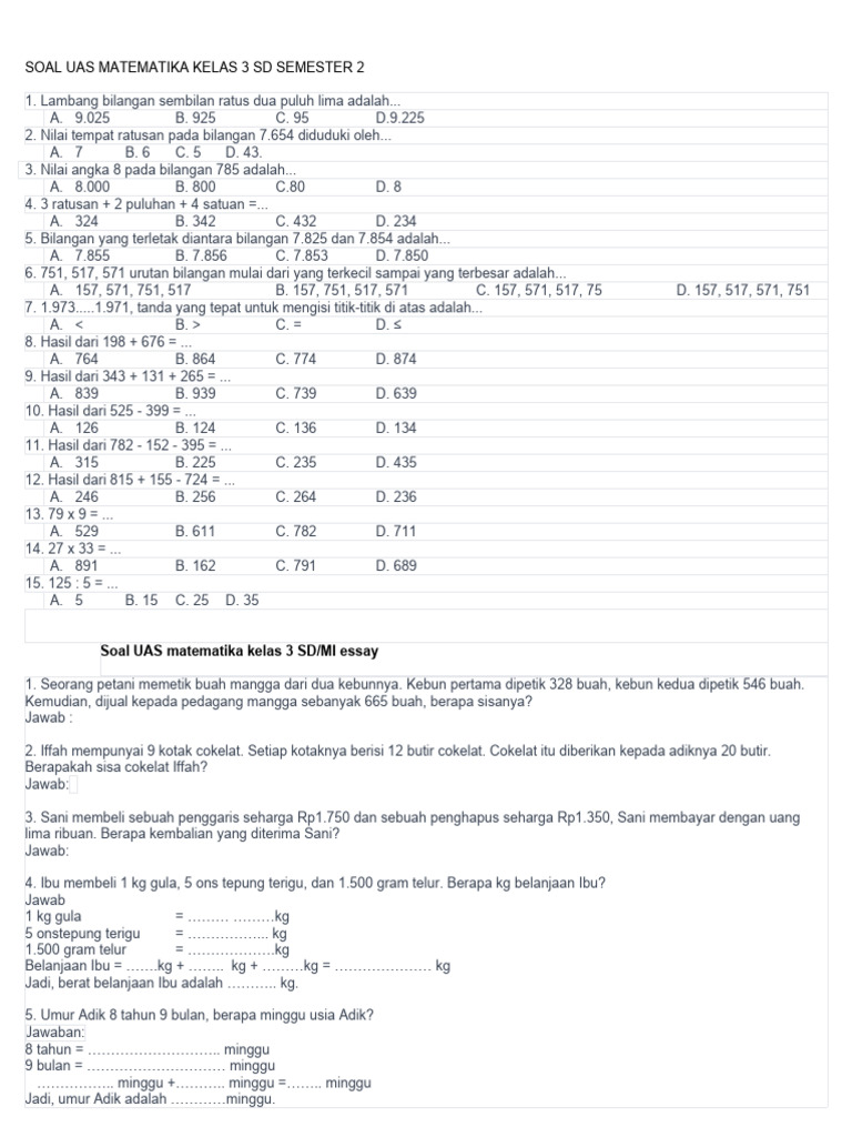 Rahasia Lulus Sempurna dengan Bocoran Soal UAS Kelas 3 SD Semester 2 Tahun 2017 Terbaru Rahasia Lulus Sempurna dengan Bocoran Soal UAS Kelas 3 SD Semester 2 Tahun 2017 Terbaru