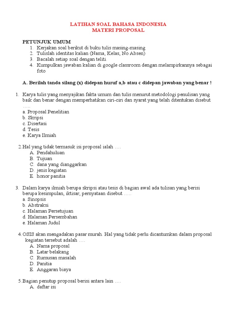 Rahasia Nilai Sempurna dengan Contoh Soal Proposal Kelas 11 Semester 2 Terbaru Rahasia Nilai Sempurna dengan Contoh Soal Proposal Kelas 11 Semester 2 Terbaru