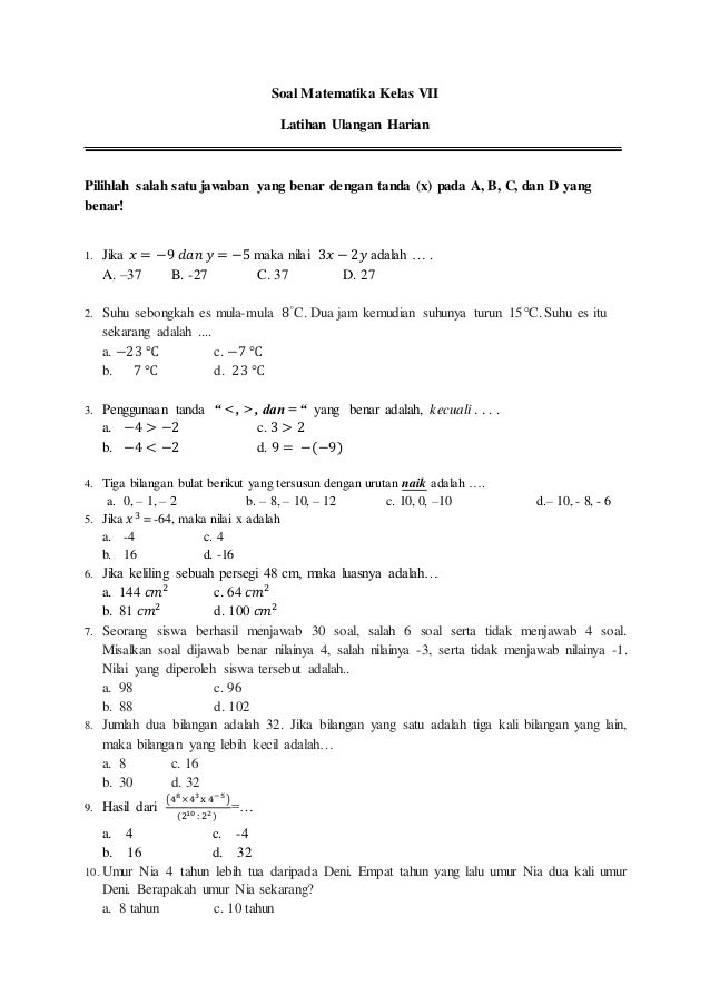 Wajib Tahu! Bocoran Contoh Soal Matematika Kelas 10 Semester 2 dan Jawabannya Agar Lulus Wajib Tahu! Bocoran Contoh Soal Matematika Kelas 10 Semester 2 dan Jawabannya Agar Lulus