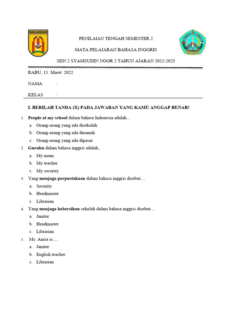 Wajib Tahu! Bocoran kisi kisi soal pts kelas 3 semester 2 revisi 2018 Agar Nilai Sempurna