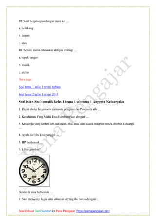 Wajib Tahu Koleksi Soal Tematik Kelas 1 Tema 4 Subtema 1 PDF Agar Belajar Makin Seru Wajib Tahu Koleksi Soal Tematik Kelas 1 Tema 4 Subtema 1 PDF Agar Belajar Makin Seru